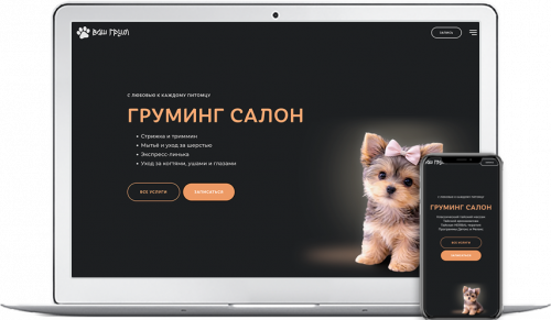 Готовое решение для создания сайта - Салон для питомцев
